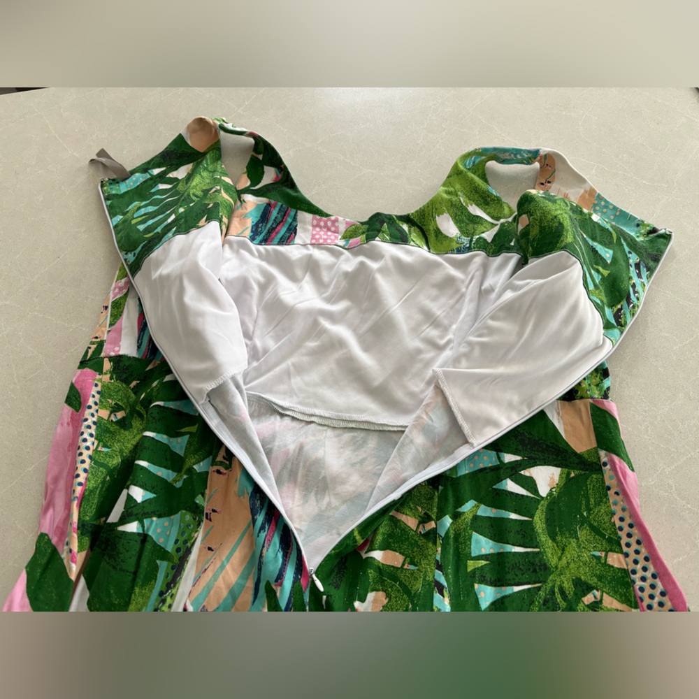 Coquette et Coquine Summer Floral Cotton Dress Forest Tropical Flared Sexy 1X - Picture 11 of 15
